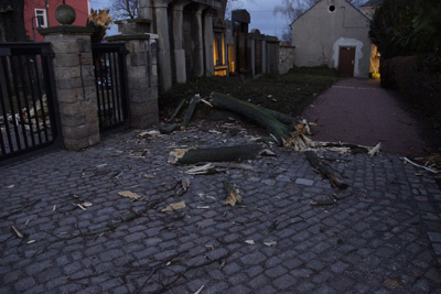 Sturmtief Xaver - Schaden am Friedhof